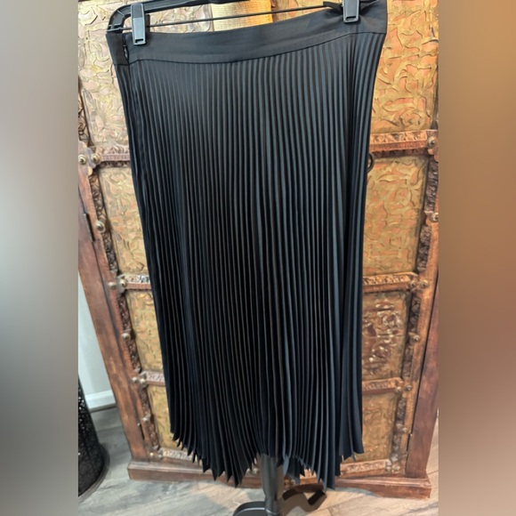 Tory Burch Black Pleated Midi Skirt 8